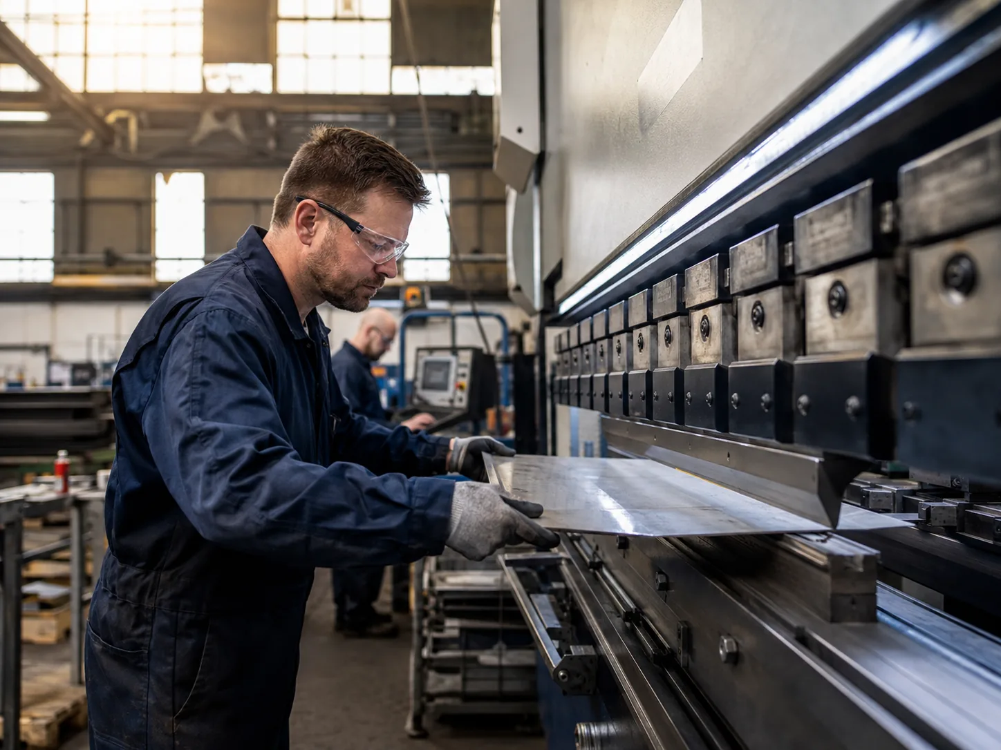 A CNC milling machine in use inside a British manufacturing workshop